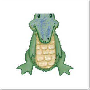 Cute Crocodile Drawing Posters and Art